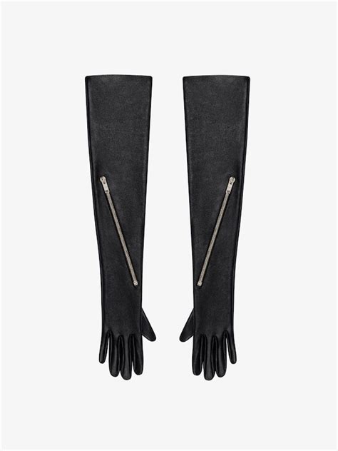 givenchy gloves leather|Voyou long zipped gloves in leather .